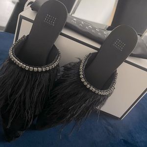 Black Feather Mules